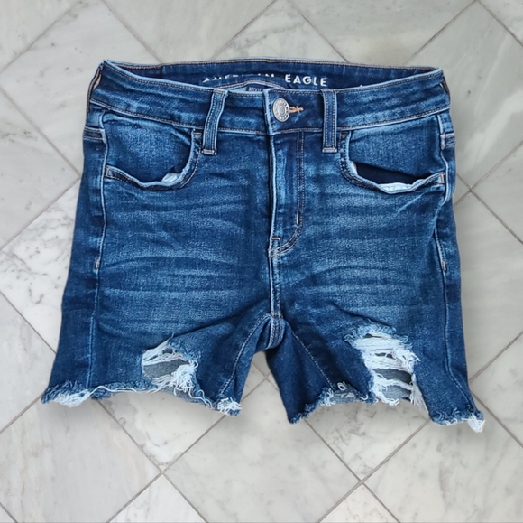 American Eagle Outfitters Pants - American Eagle Shorts Distressed Jegging Denim Jean Shorts Blue 0